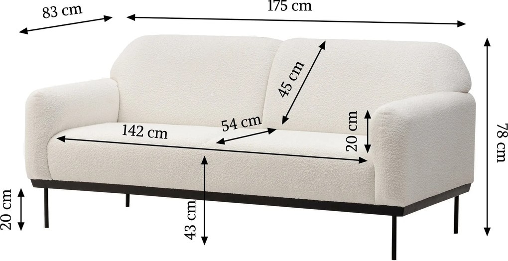 Canapea de design alba ANDERSON