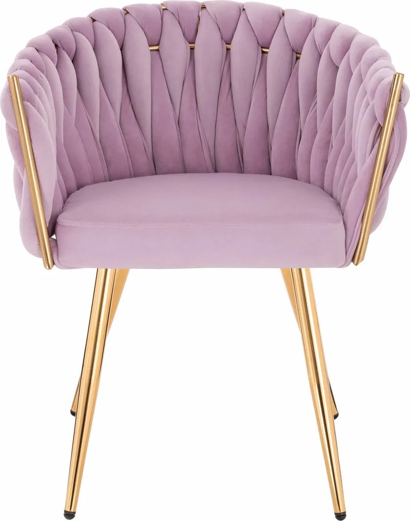 HR750 Scaun cu picioare Aurie Mov din Catifea