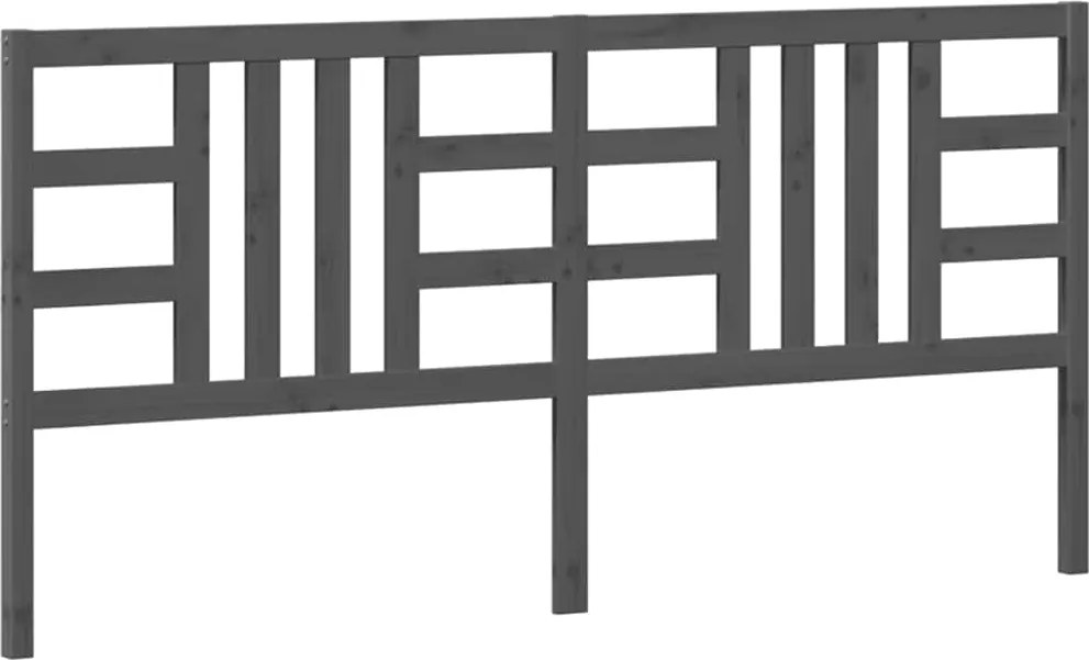 vidaXL Tăblie de pat, gri, 206x4x100 cm, lemn masiv de pin