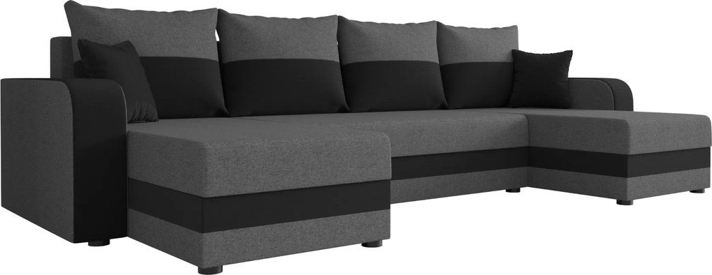 Coltar extensibil in forma de U VALERIO, gri inchis/antracit, 305x140 cm