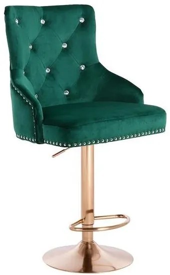 HR654CW Scaun Catifea Verde cu Bază Aurie