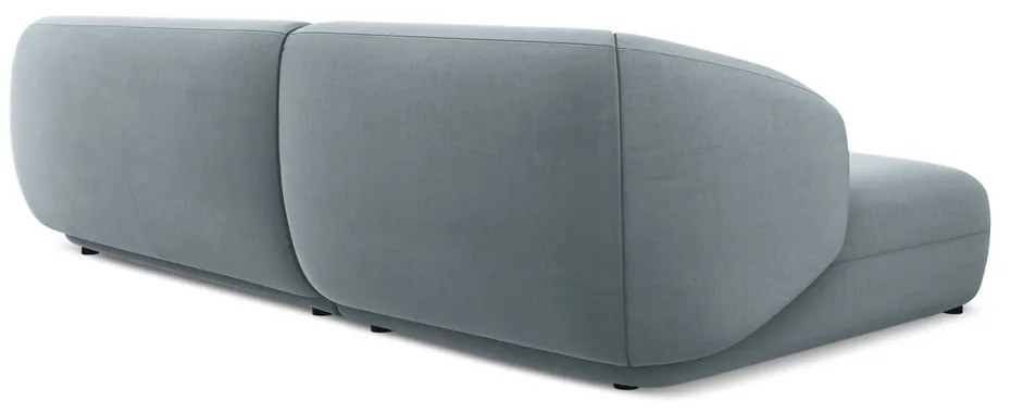 Colțar albastru deschis cu tapițerie din catifea (cu colț pe partea stângă) Moana – Makamii