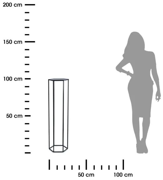 Suport pentru flori 100x24 cm, negru