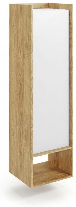 Dulap modular Mobius 1D natur/alb – H179 cm