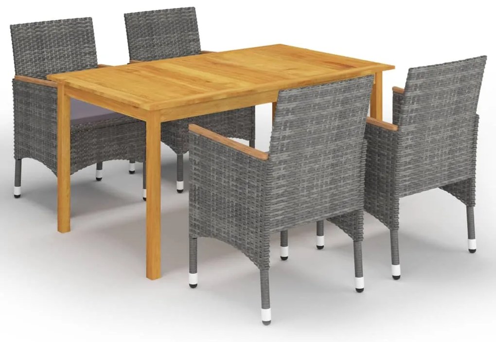 vidaXL Set mobilier de grădină, 5 piese, gri