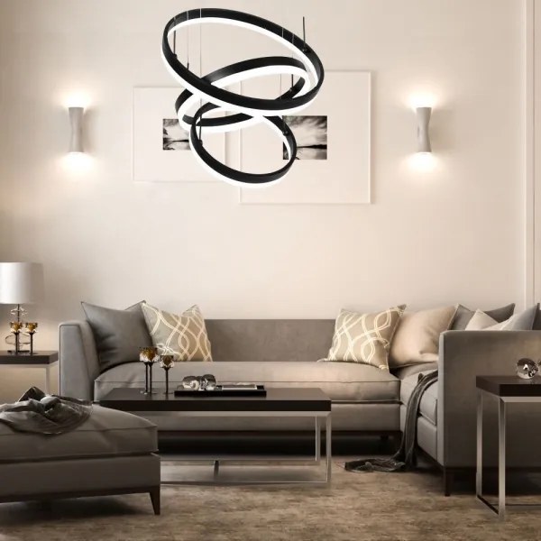 Lustră LED dimabilă pe cablu LED/86W/230V 3000K negru