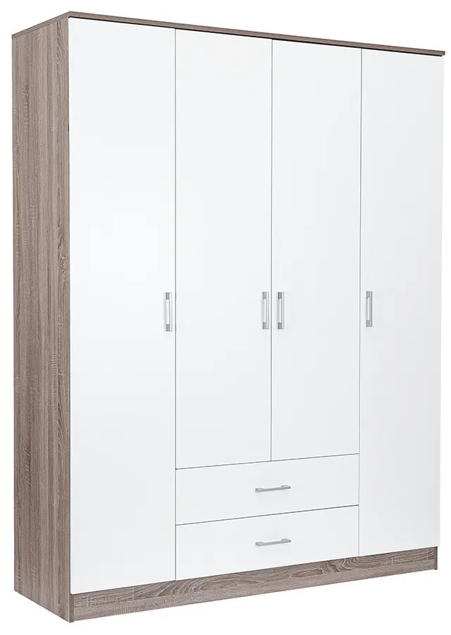 Dulap Miami 160x205 cm alb-stejar York