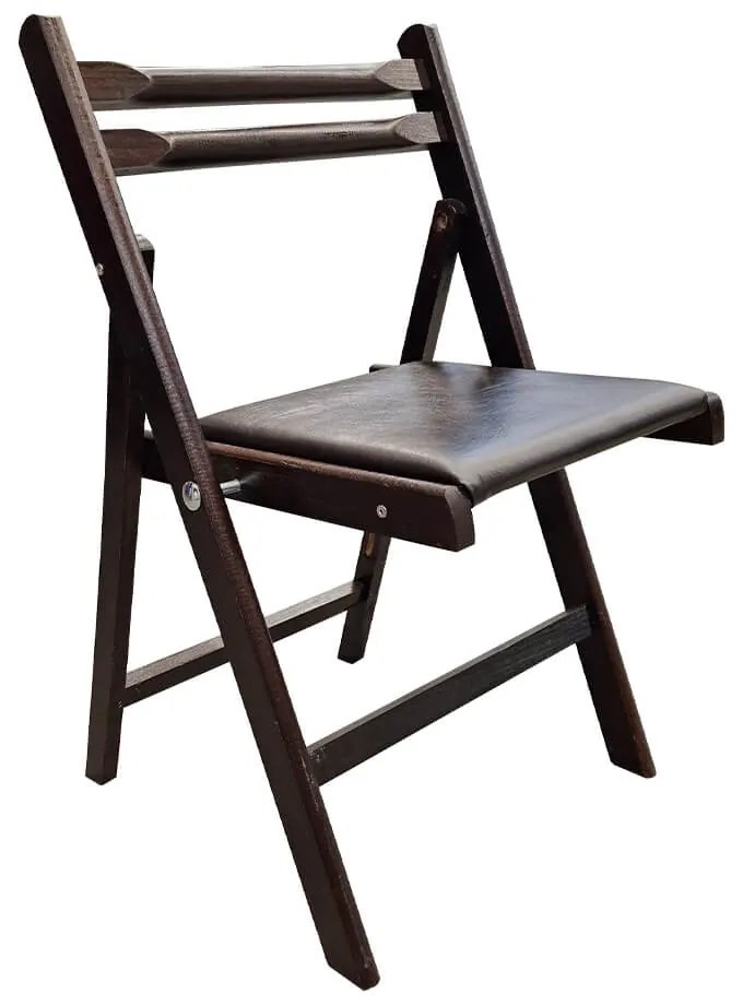 Scaun pliant wenge, lemn fag, sezut piele ecologica