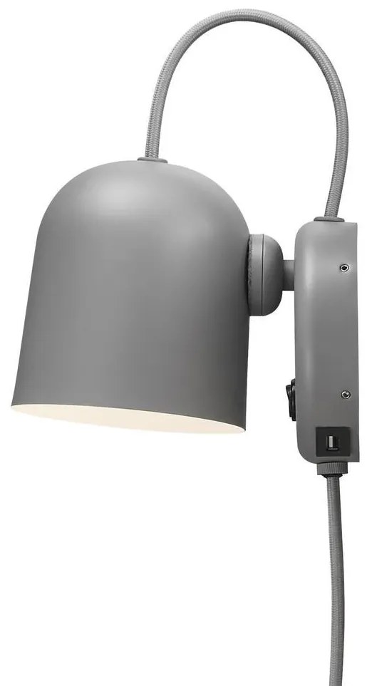 Aplica de perete, cu mufa usb, design modern Angle gri 2120601010 NL