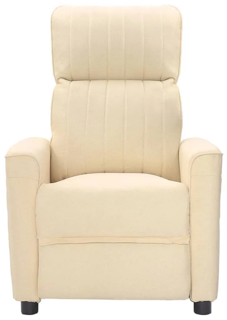 342262 vidaXL Fotoliu rabatabil, crem, material textil
