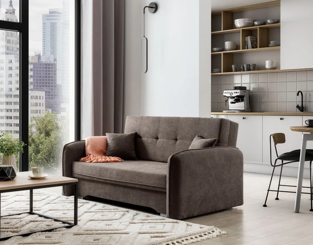 Canapea extensibila 2 locuri LAINE, maro