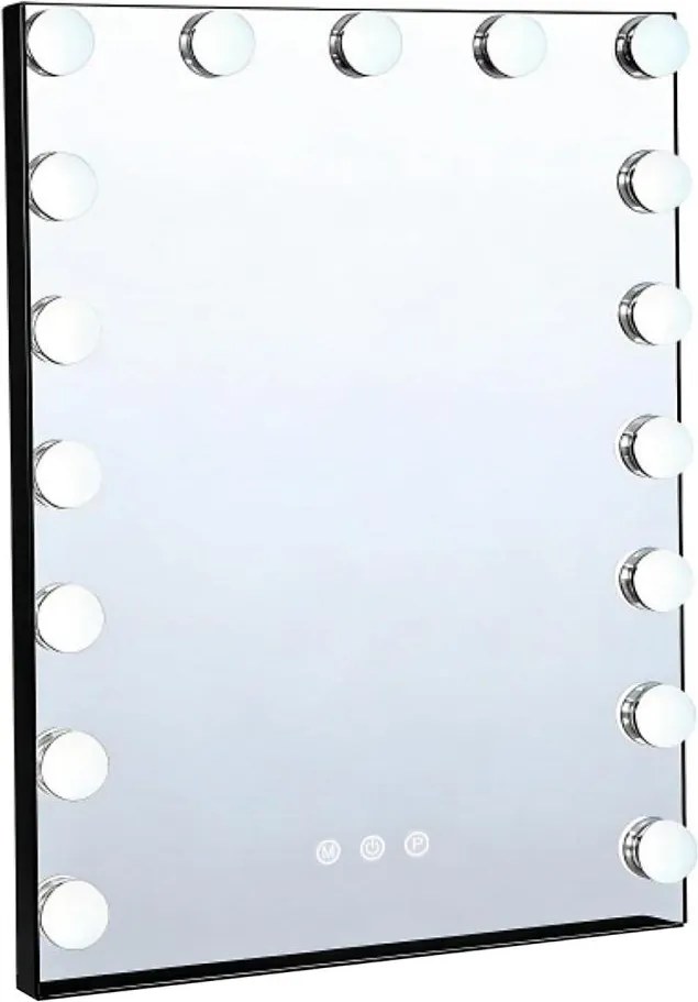 Brilagi - Oglindă de machiaj LED reglabilă HOLLYWOOD LED/15W/230V 55x70 cm neagră