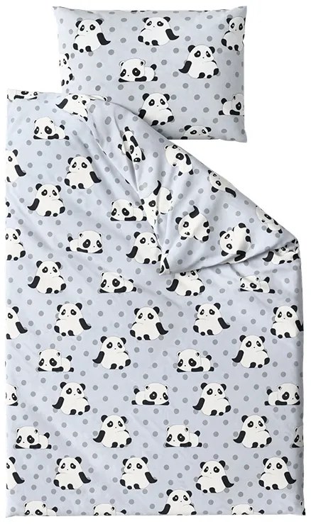 Lenjerie de pat din microfibra PANDA gri Dimensiune lenjerie de pat: 70 x 80 cm | 140 x 200 cm
