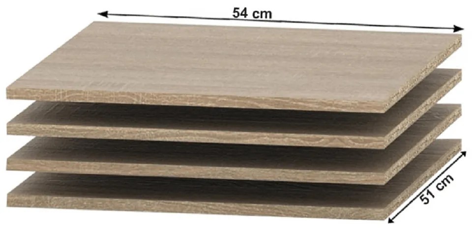 Rafturi pentru dulap, stejar sonoma, TEMPO ASISTENT NEW 036-00