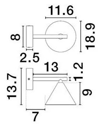Aplica cu Spot CONICO coffee, NVL-9011427