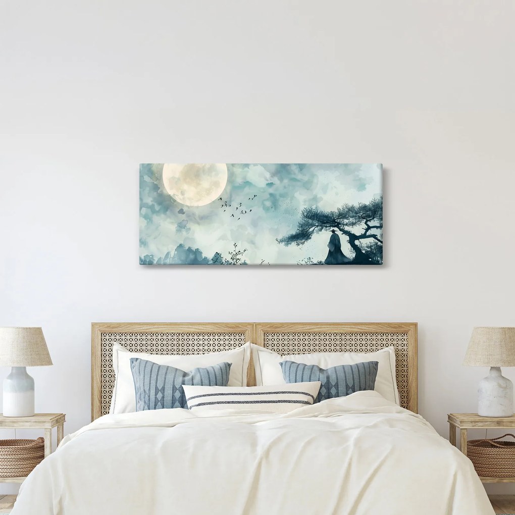 Tablou - Pictură cu lună plină (120x50 cm)