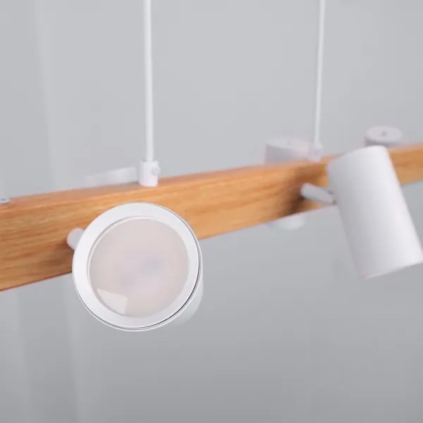 Brilagi - Lustră LED RGBW reglabilă pe cablu SELE 6xGU10/6,5W/230V alb/stejar