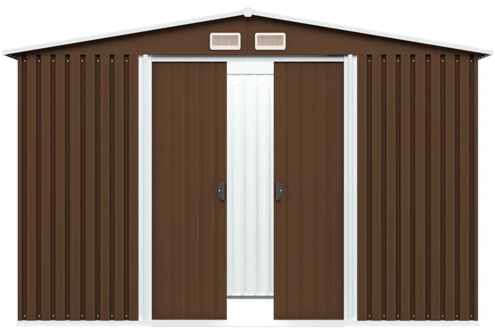 Magazie sopron metalic de gradina, maro, 257 x 205 x 178 cm, otel