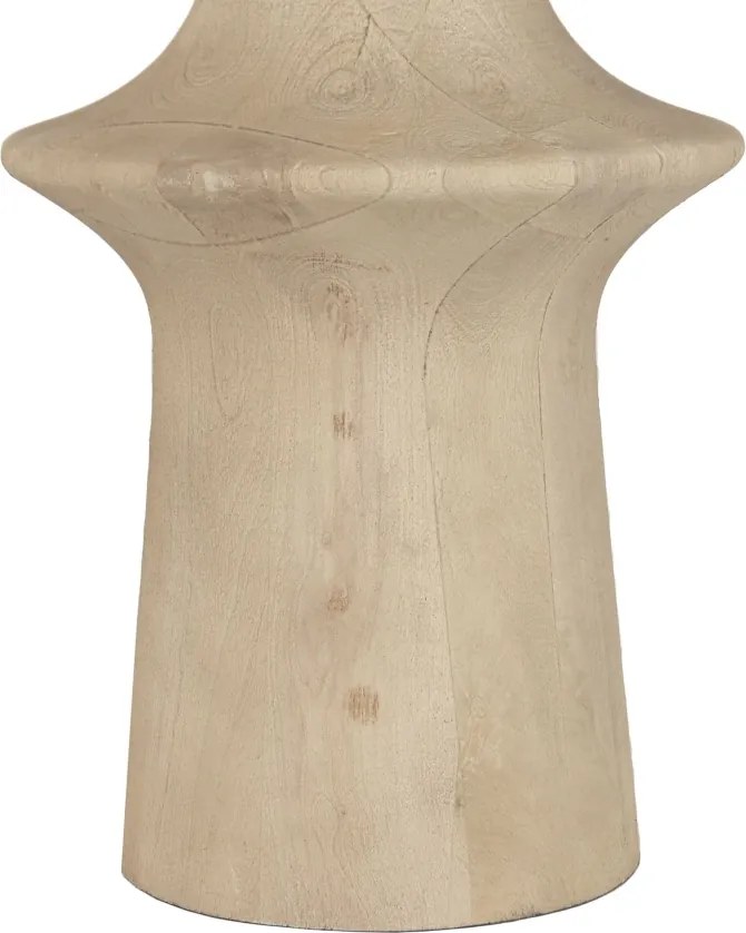 Lampadar din lemn de mango și in, natur, cu picior strunjit și abajur cilindric, finisaj natural, 171 x 52 cm, „Talloires”