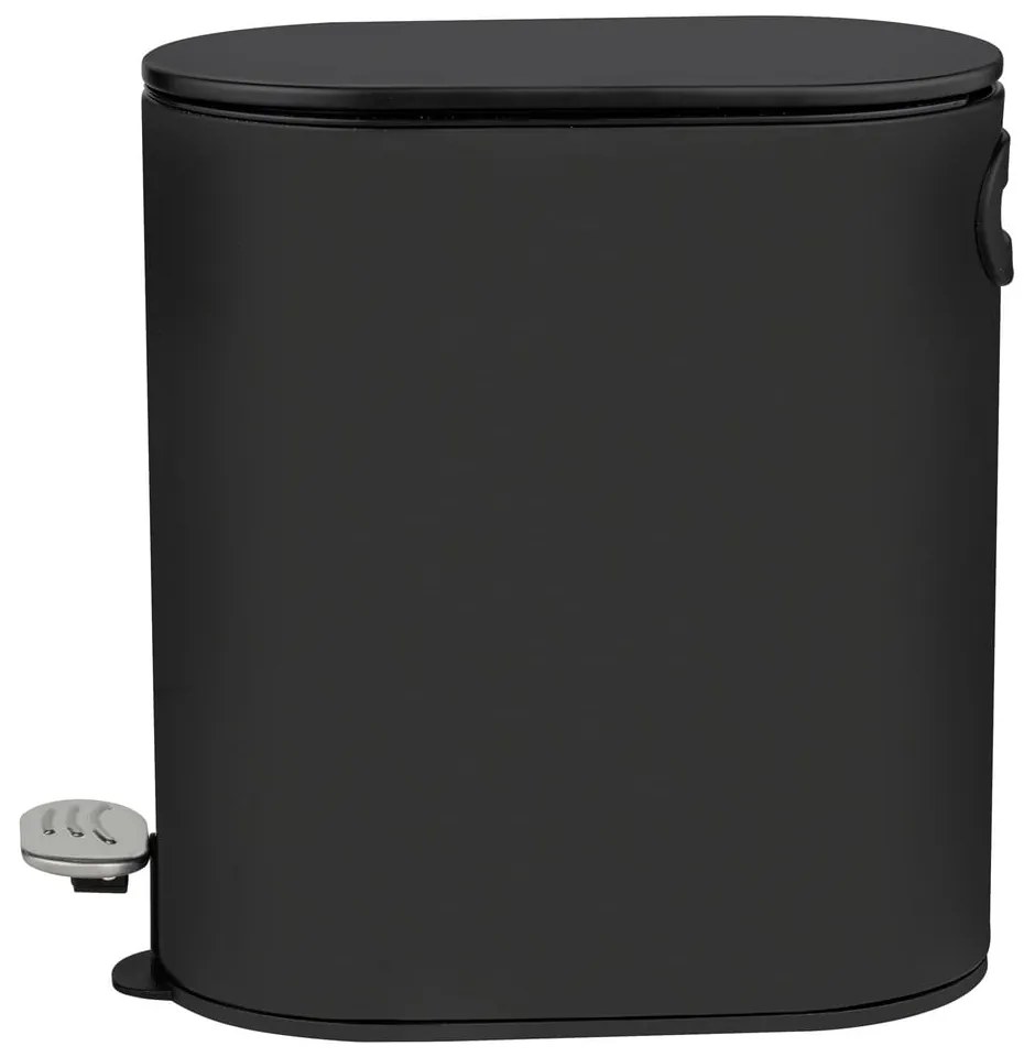 Coș de gunoi negru mat cu pedală din oțel 5 l Collungo – Wenko