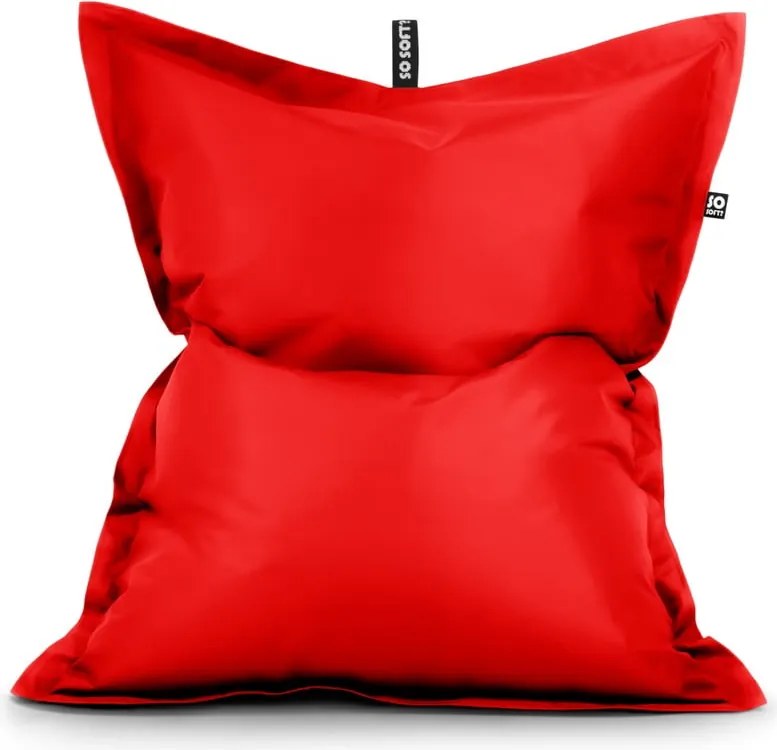 Fotoliu bean bag roșu cu tapițerie din imitație de piele Pad XL – So Soft?
