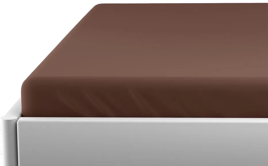 Cearceaf Jersey pentru patut de copii EXCLUSIVE 60x120 cm maro inchis
