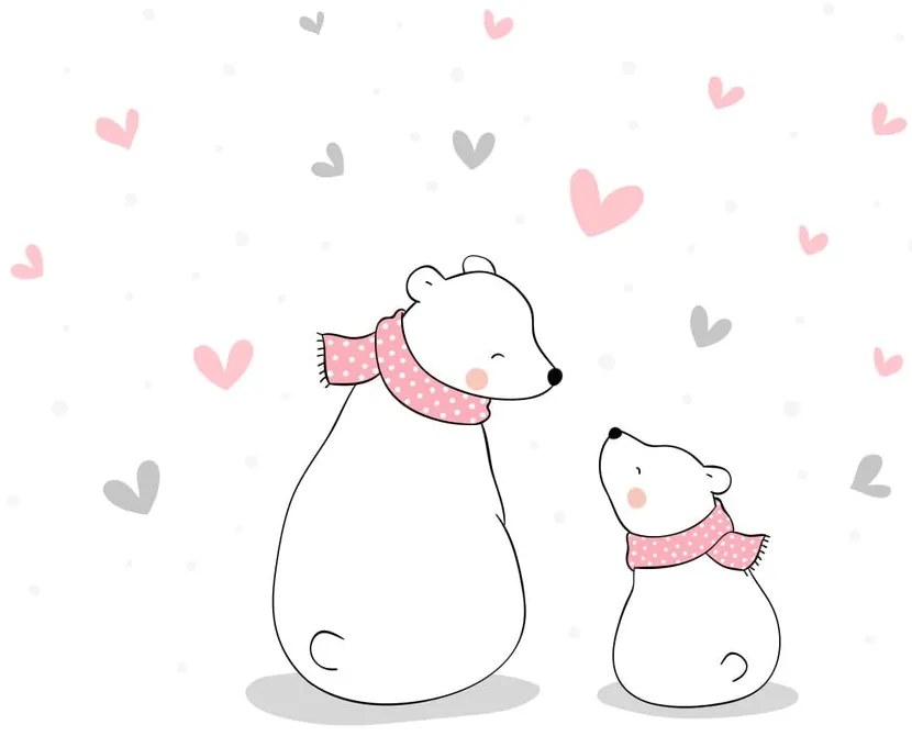 Autocolant de perete pentru copii Ambiance Family Cubs, 90 x 60 cm