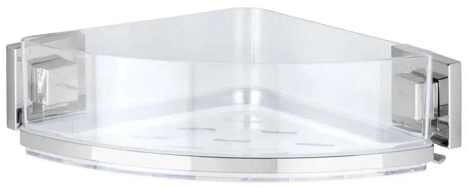 WENKO 22686100 - Poliță de colț VACUUM-LOC QUADRO ED 28 x 19,5 cm argintie/transparentă