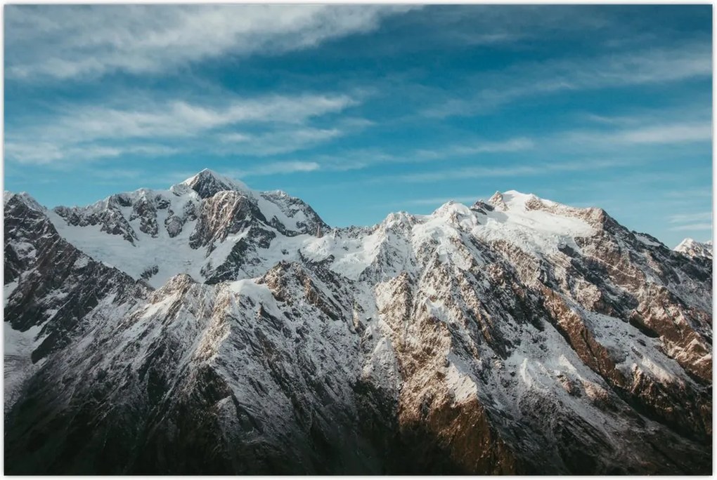 Tablou cu vârfuri înzăpeziți, Fiordland (90x60 cm)