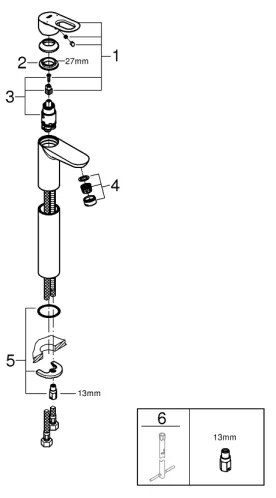 GROHE 23764000 - Baterie lavoar BAULOOP DN 15, crom lucios