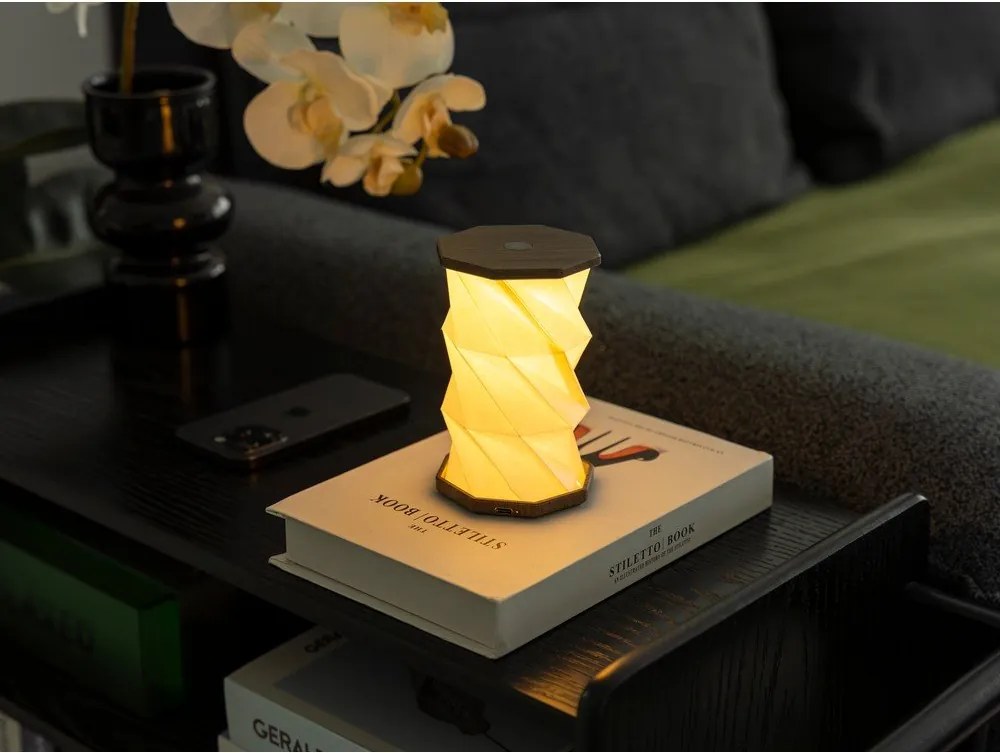 Decorațiune luminoasă albă/gri portabilă cu USB ø 8 cm Twist – Gingko