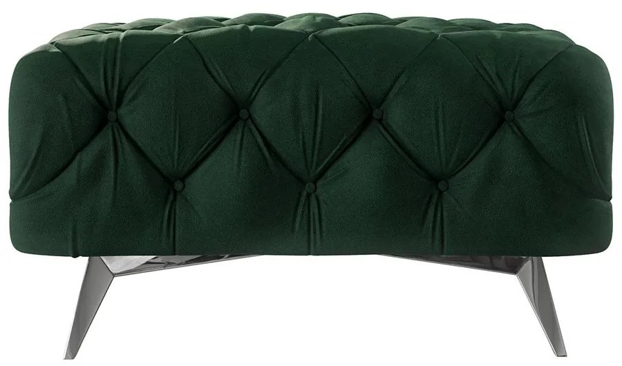 Taburet verde închis cu tapițerie din catifea Chelsea – Ropez