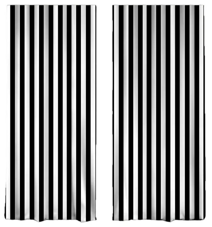 Draperii negre-albe 2 buc. 140x260 cm – Mila Home