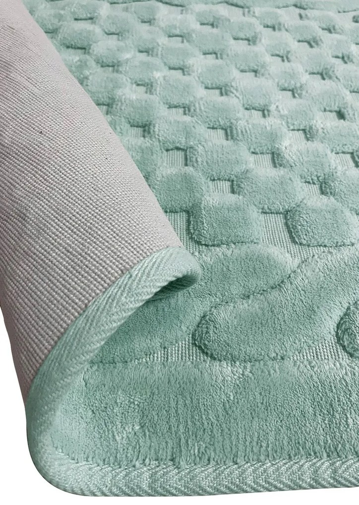 Set covorase de baie 2 piese, Chilai Home by Alessia, Bambi, Bumbac, Verde menta