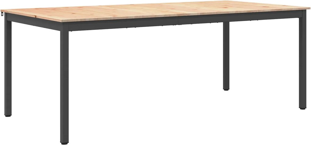 vidaXL Masă de dining natural 200 x 100 x 75 cm Lemn de pin masiv