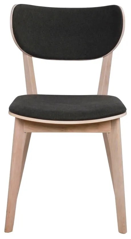 Scaun de dining din lemn de stejar cu șezut gri închis Rowico Cato, maro deschis