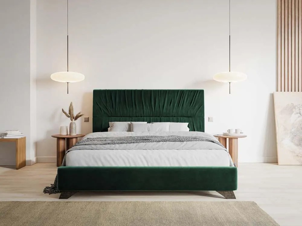 Pat matrimonial 180 cm Lania 180 (cu somieră) (verde). 1098723