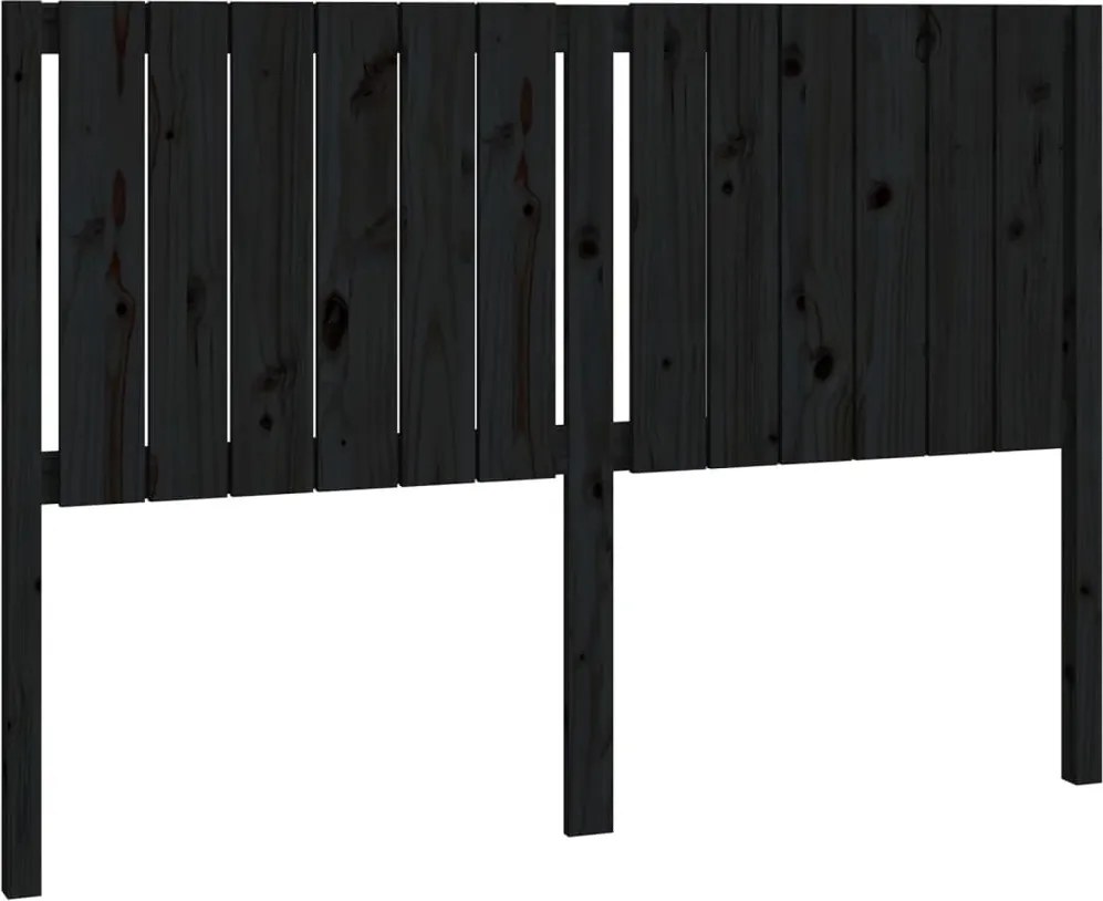 vidaXL Tăblie de pat, negru, 145,5x4x100 cm, lemn masiv de pin