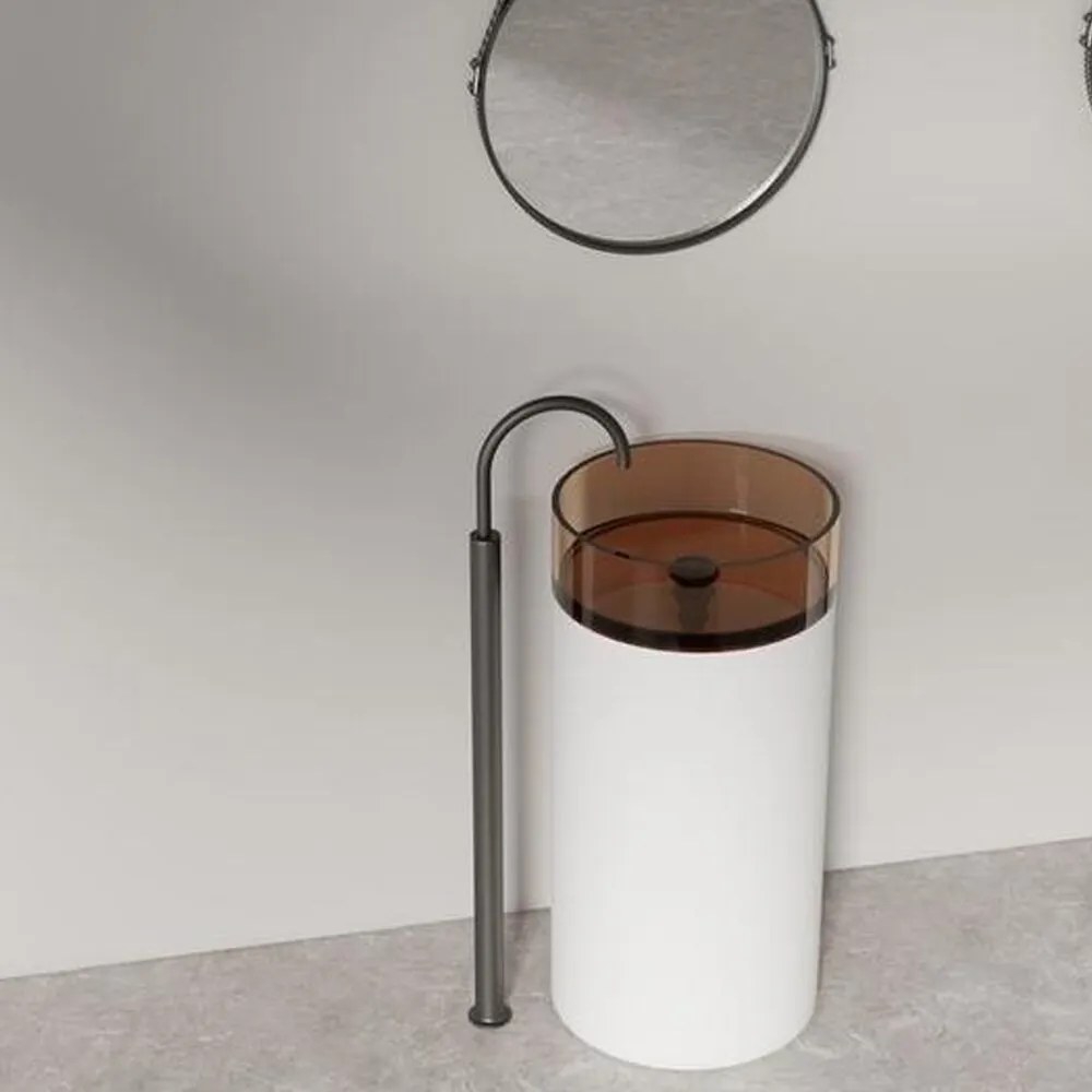 Lavoar freestanding Rune Mond rotund 40 cm alb-maro