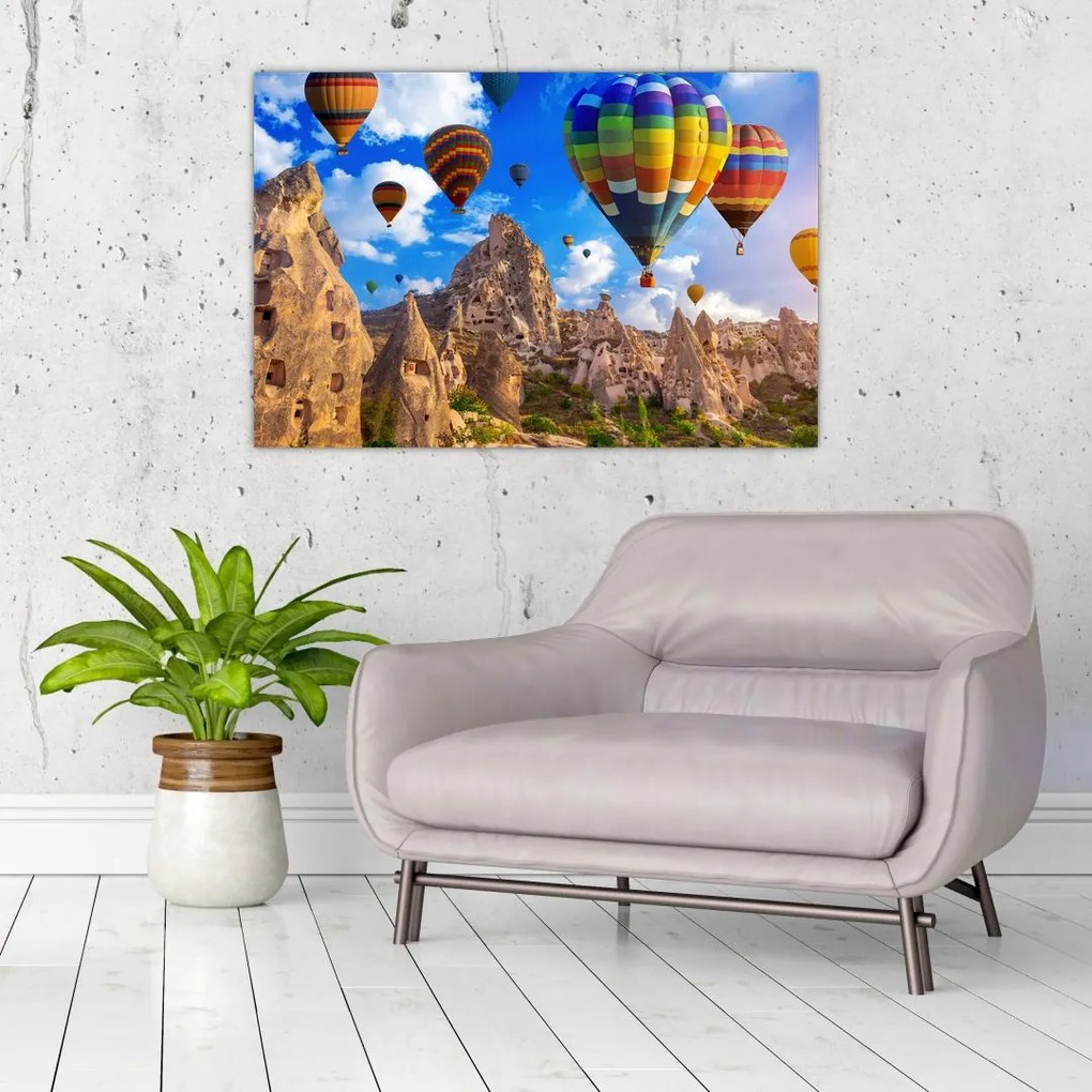 Tablou - Baloane cu aer cald, Cappadocia, Turcia. (90x60 cm)