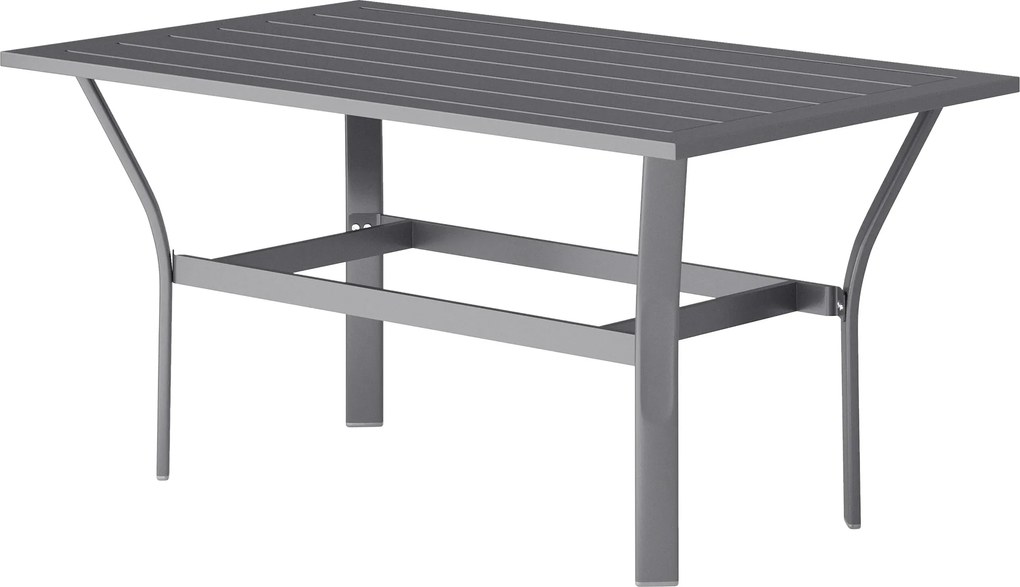 Outsunny Măsuță laterală din metal masă de balcon cu design cu lamele rezistentă la intemperii masă de cafea pentru grădină 91,5 x 55 x 45 cm Gri închis | Aosom Romania