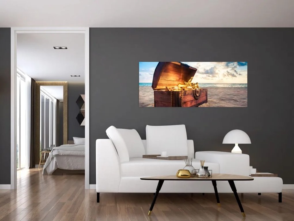Tablou - Comoară pe plajă (120x50 cm)