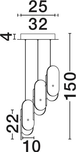 Lustra LED suspendata design decorativ LUCIEN 3000K