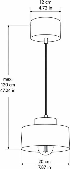 Lampă suspendată pe cablu IGNIA 1xE27/60W/230V vișiniu/auriu