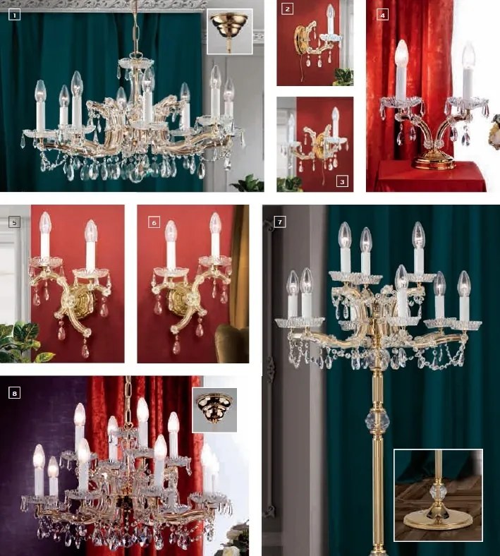 Candelabru de lux cristal Swarovski Maria Theresia-A 8L 24K gold plated