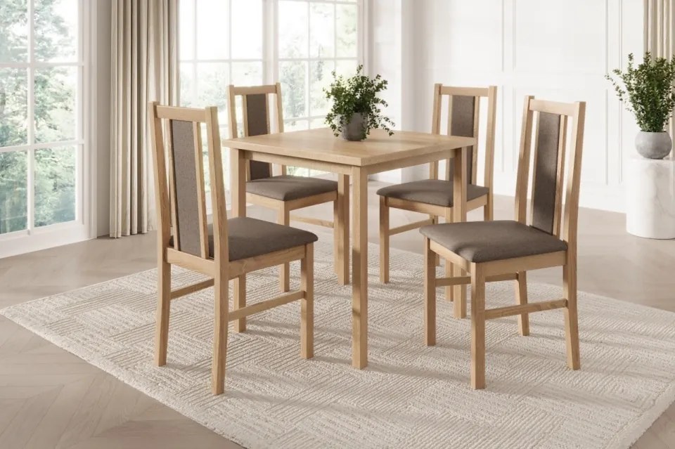 Scaun tapitat, din lemn, Vos XIV, ADRK Furniture (Culoare: Nuc inchis / Opium 20)