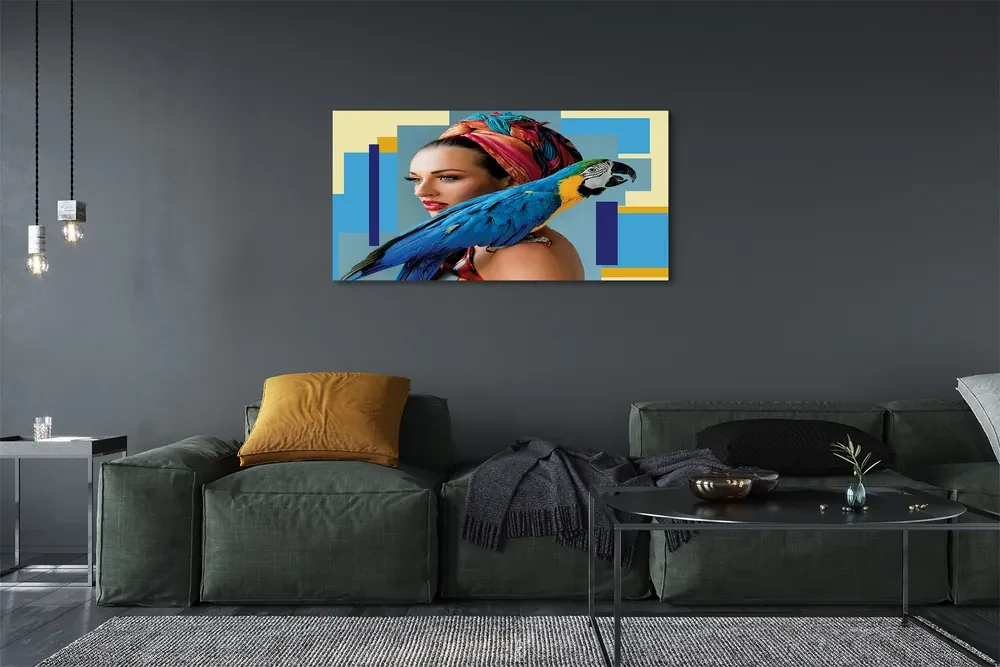 Tablouri canvas Macaw pe umăr