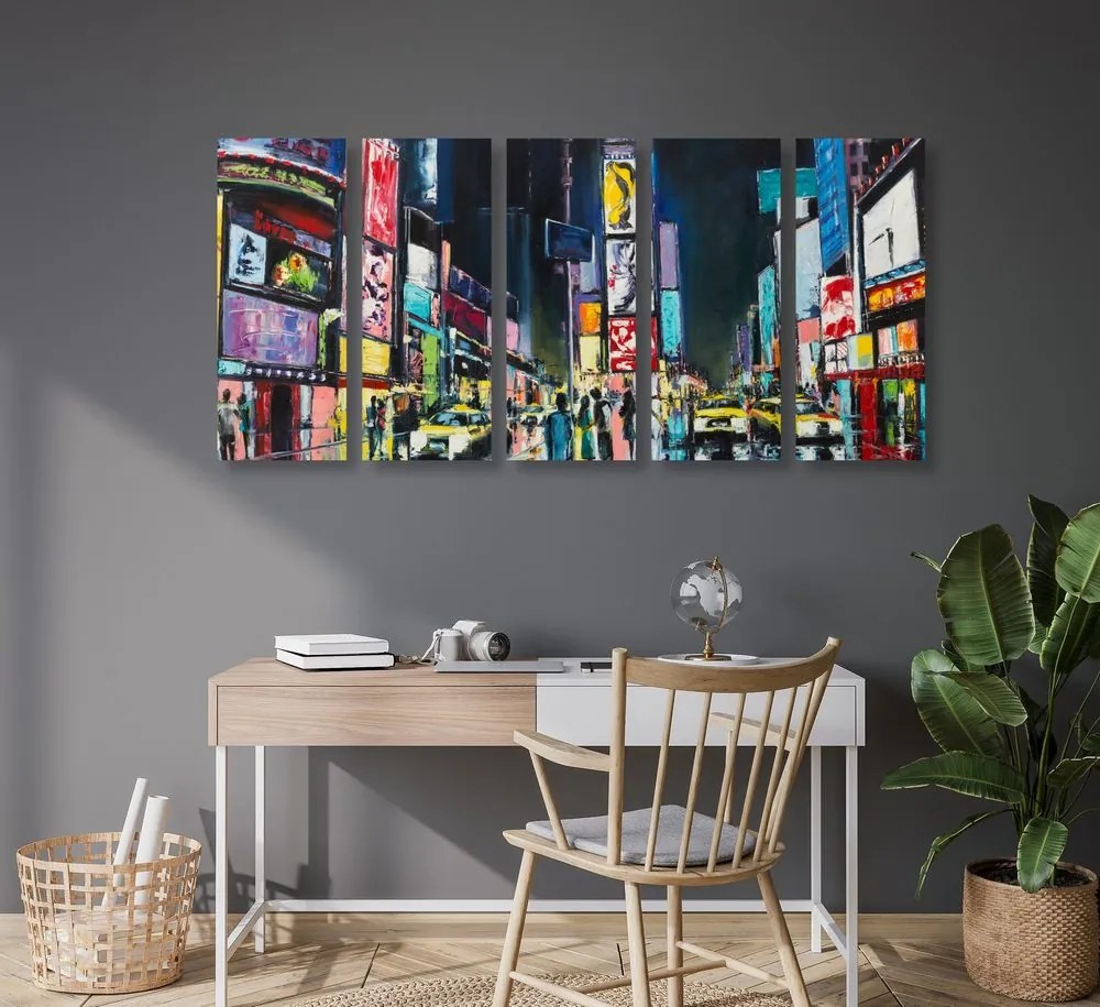 Tablou 5-piese New York colorat