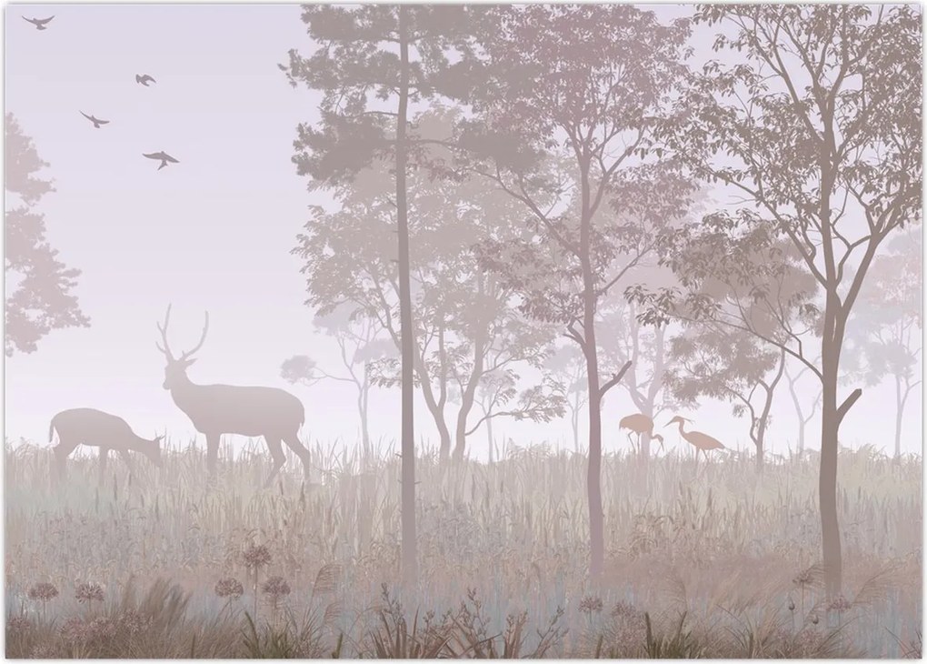 Tablou - Pădure,monocrom (70x50 cm)