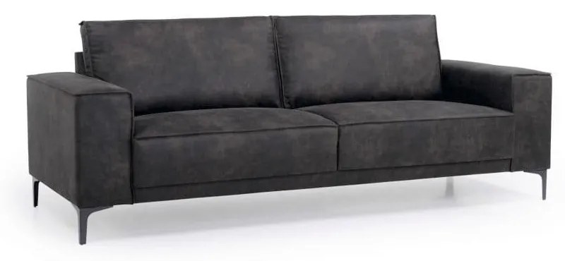 Canapea gri antracit cu tapițerie din imitație de piele 224 cm Copenhagen – Scandic